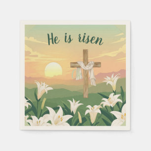 Er ist zu Ostern Sonnenaufgang Papier Napkin Serviette