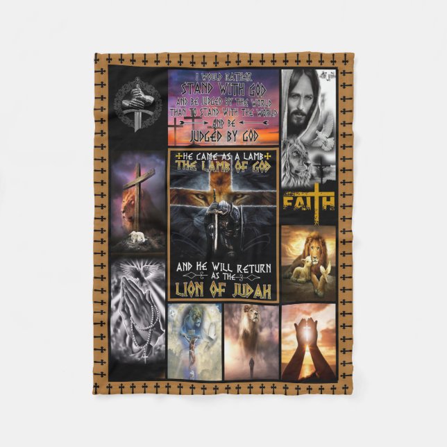 Er kam als Lamm zum Lamm Gottes Löwen Judas Fleecedecke (Vorderseite)