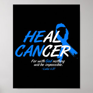 Er kann Krebs Ataxie Awareness Month Geschenk Blu  Poster