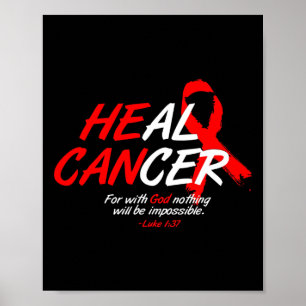 Er kann Krebs Blut Krebs Bewusstsein Geschenk Rot Poster
