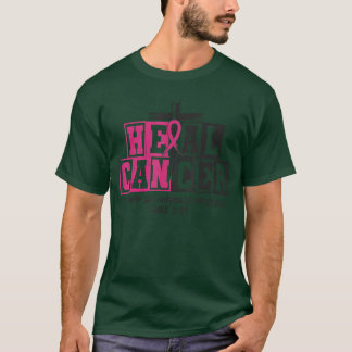 Er kann Krebs heilen Rosa Band Brustkrebsmonat T-Shirt