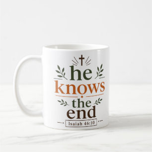 Er kennt das Ende Inspirierendes Bibelzitat Kaffeetasse
