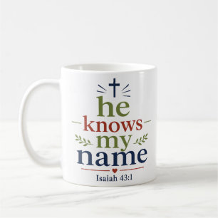 Er kennt meinen Namen Inspirierendes christliches  Kaffeetasse