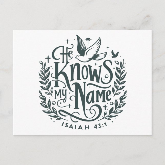Er kennt meinen Namen Postkarte (Vorderseite)