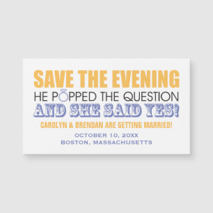 Er knallte die Frage   rettet den Abend Magnetkarte