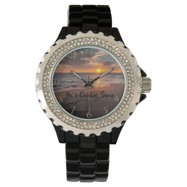ER KOMMT BALD AUF DEN Christlichen Zwergmeer Armbanduhr (Vorderseite)