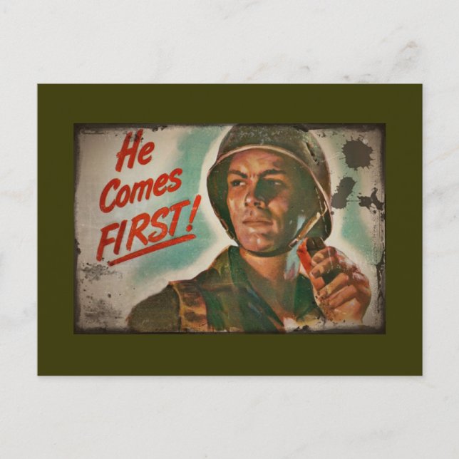 Er kommt erste WWII Nahrungsmittelrationierung Postkarte (Vorderseite)
