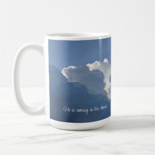 Er kommt in den Wolken Christliches Zitat Kaffeetasse