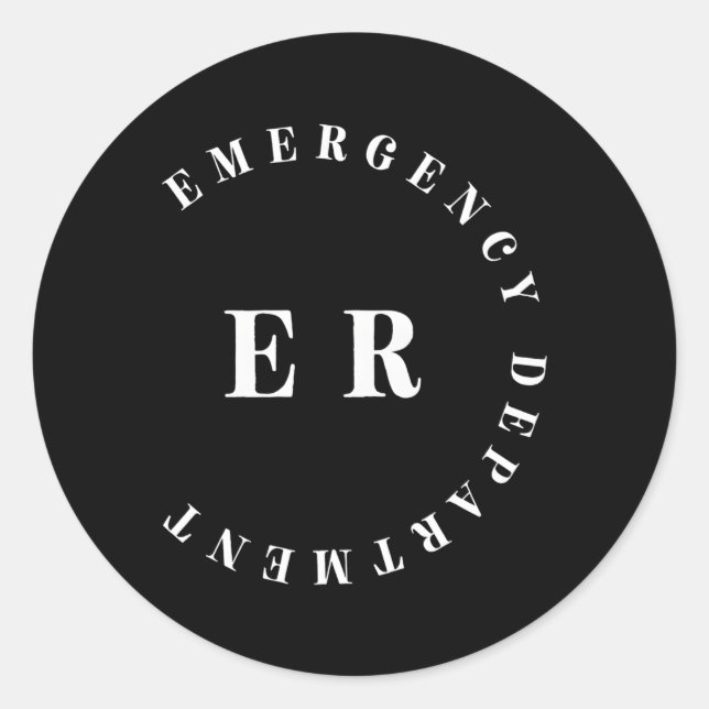 Er Krankenpflege Notfall-Notfall-Raum Gesundheitsv Runder Aufkleber (Vorderseite)