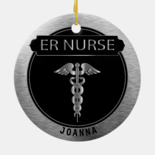 Er-Krankenschwester - hochwertiges Schwarzes und Keramik Ornament