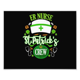 Er-Krankenschwester St. Patrick's Day Crew Shamroc Fotodruck