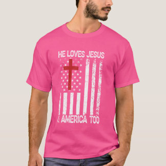 Er Lieben Jesus und Amerika zu Männern USA T-Shirt