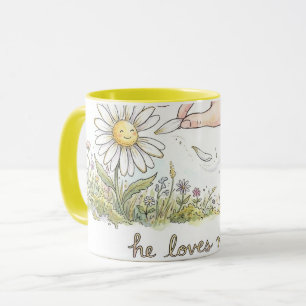 Er liebt mich - Daisy Liebt mich nicht Whimsical C Tasse