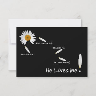 Er liebt mich Hochzeitsempfang RSVP Einladung
