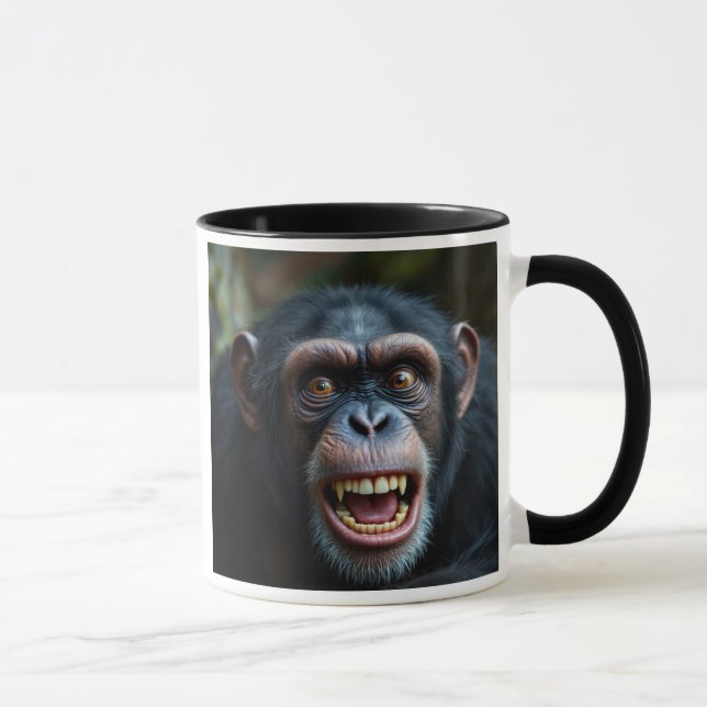 Er macht dem Schimpansen Angst. Tasse (Rechts)