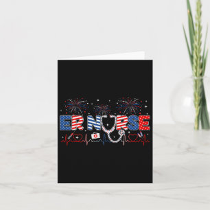 Er Nurse 4. Juli American Flag Patriotic USA Karte