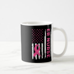 ER Nurse American Flag Nurse Breast Cancer Awarene Kaffeetasse