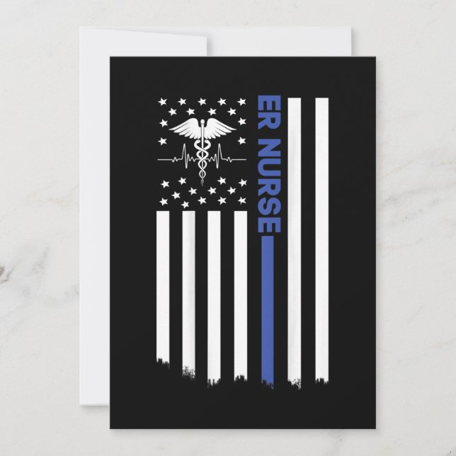 ER Nurse American Flag Nursing ER EMT Nurse Einladung (Vorderseite)