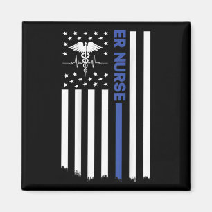 ER Nurse American Flag Nursing ER EMT Nurse Magnet