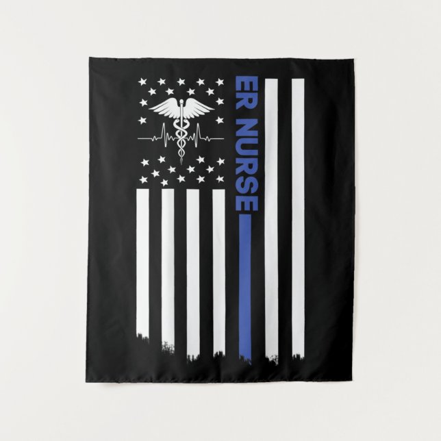 ER Nurse American Flag Nursing ER EMT Nurse Wandteppich (Vorderseite)