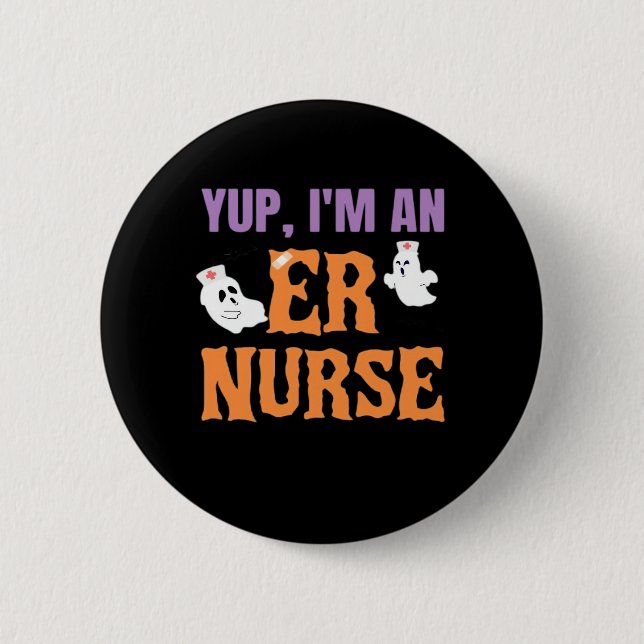 ER Nurse Boo Crew Emergency Room Nurbreak Hallowee Button (Vorderseite)
