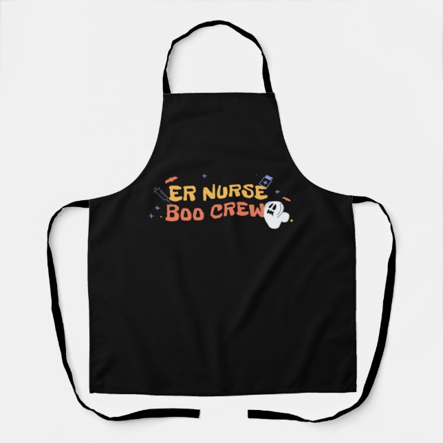 ER Nurse Boo Crew Emergency Room Nurbreak Hallowee Schürze (Vorderseite)