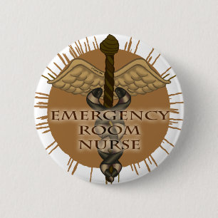ER Nurse Caduceus Button