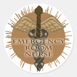 ER Nurse Caduceus Runder Aufkleber