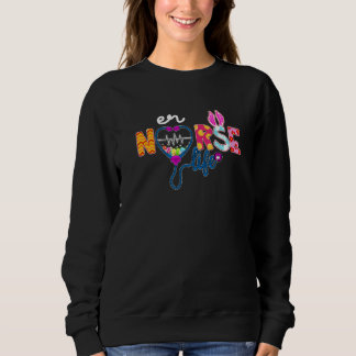 Er Nurse Kariert Egg Bunny Liebe Stethoscope Rn Nu Sweatshirt