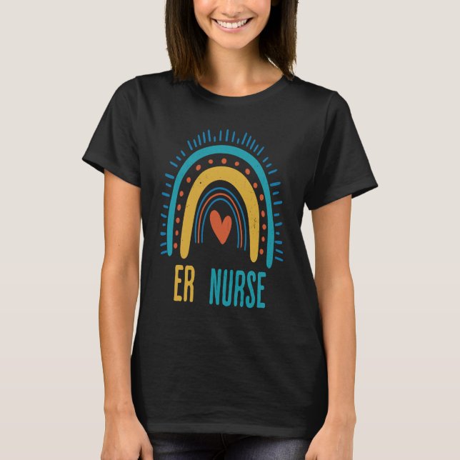 ER Nurse Nursing Rainbow Emergency Room Nurse Heal T-Shirt (Vorderseite)