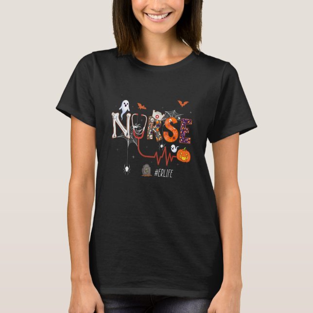 Er Nurse Pumpkin Halloween Emergency Room Nursing T-Shirt (Vorderseite)