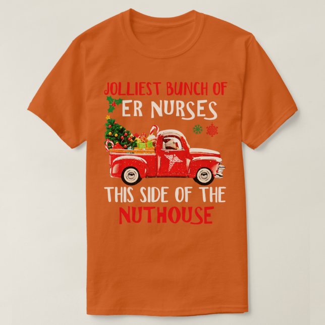 ER Nurse Red Truck Frohe Weihnachts Sweater Happy  T-Shirt (Design vorne)