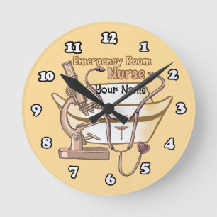 ER Nurse Runde Wanduhr