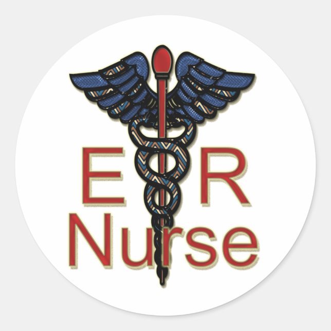 ER Nurse Runder Aufkleber (Vorderseite)