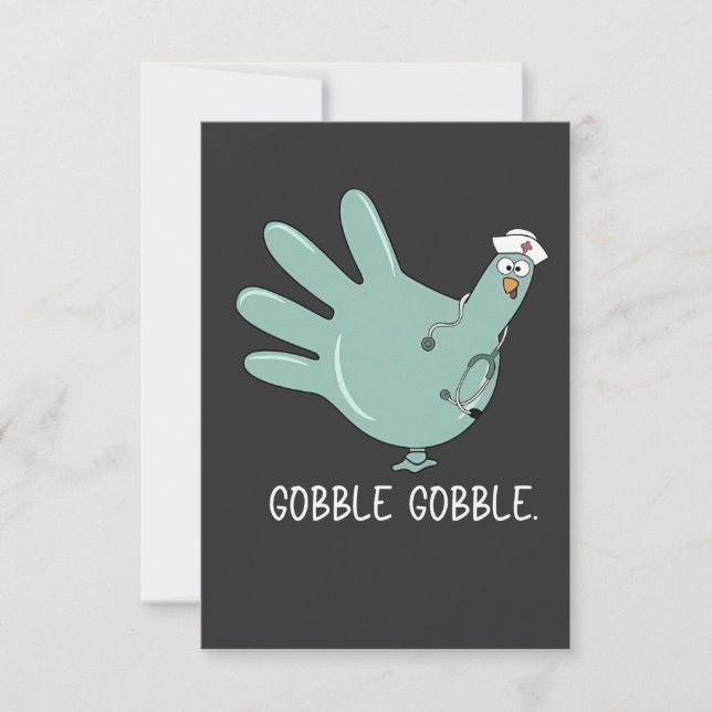 ER Nurse Turkey Gobble Squad ER Nurse Erntedank Einladung (Vorderseite)