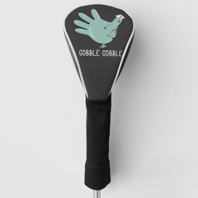 ER Nurse Turkey Gobble Squad ER Nurse Erntedank Golf Headcover (Vorderseite)
