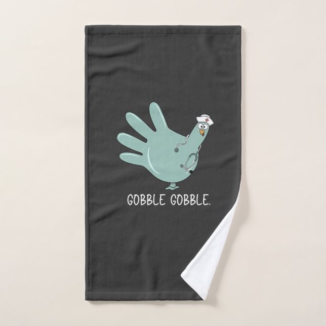 ER Nurse Turkey Gobble Squad ER Nurse Erntedank Handtuch (Handtuch)