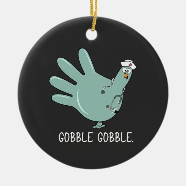 ER Nurse Turkey Gobble Squad ER Nurse Erntedank Keramik Ornament (Vorne)