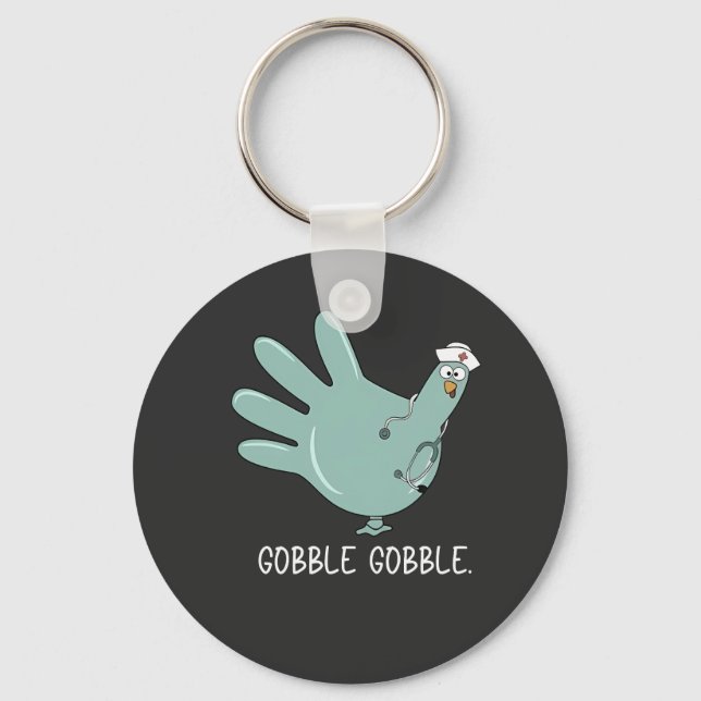 ER Nurse Turkey Gobble Squad ER Nurse Erntedank Schlüsselanhänger (Vorderseite)