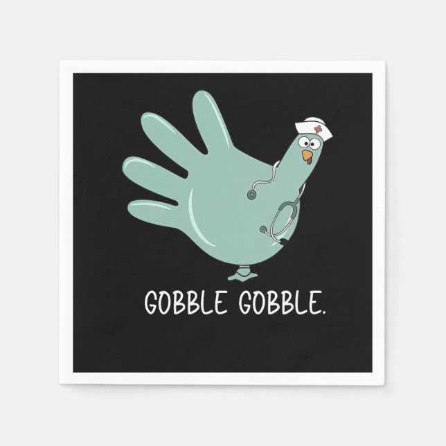 ER Nurse Turkey Gobble Squad ER Nurse Erntedank Serviette (Vorderseite)