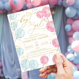 Er oder sie balloons Gender-Enthüllung Einladung