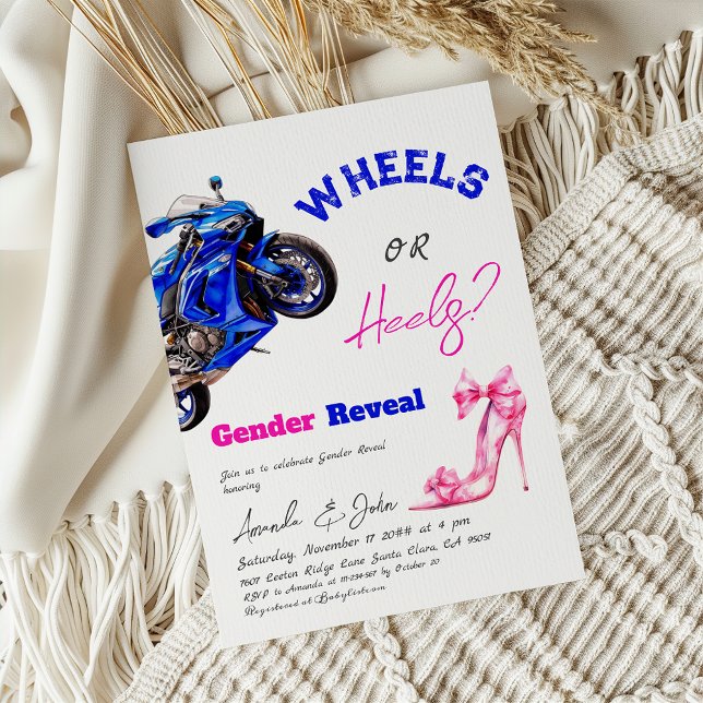 Er oder sie blauen rosa Räder oder Heelse Gender-B Einladung (Von Creator hochgeladen)