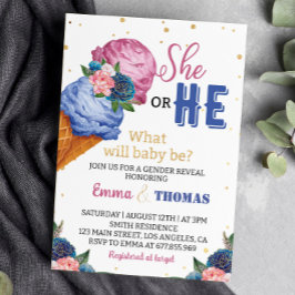 Er oder sie eisgeschlechtsspezifische Party Einlad Einladung