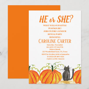 Er oder sie fallen Pumpkin Gender-Offenbarung Einladung