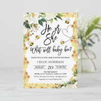 Er oder sie Geschlecht offenbart Bee Baby Shower E