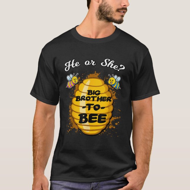 Er oder sie großer Bruder, um Biene Geschlecht Bab T-Shirt (Vorderseite)