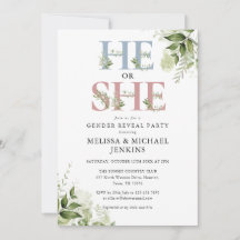 Er oder sie grün Letter Gender Reveal Party