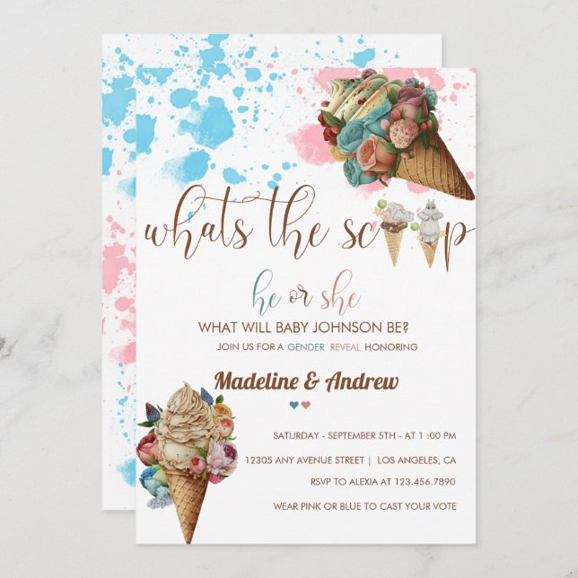 Er oder sie | Junge oder Mädchen | Geschlechtsverk Einladung (Vorne/Hinten)