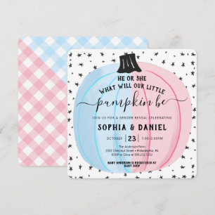 Er oder sie Kleine Kürbisgeschlechtsoffenbarung Ha Einladung