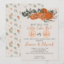 Er oder sie kleine Süsse Zitrus Orange Gender-Offe